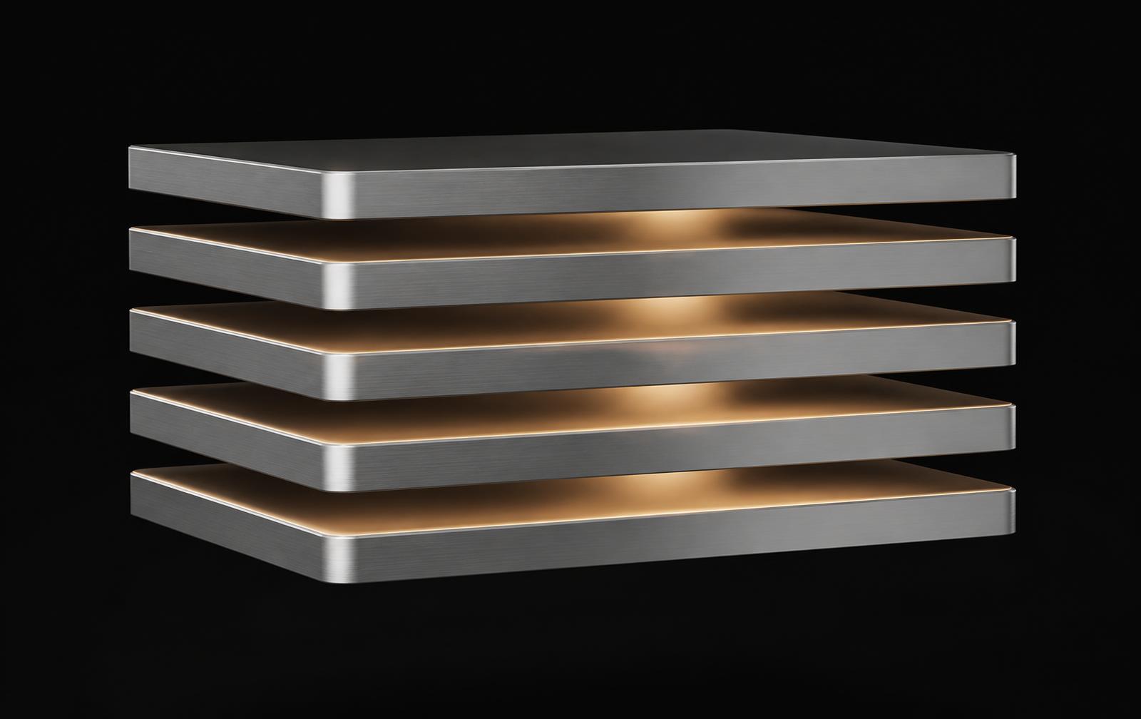 Precision machined layers stacked into a single assembly